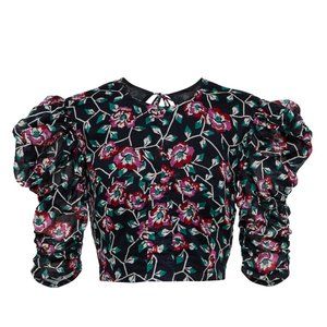 ISABEL MARANT ETOILE Silva floral cotton cropped top